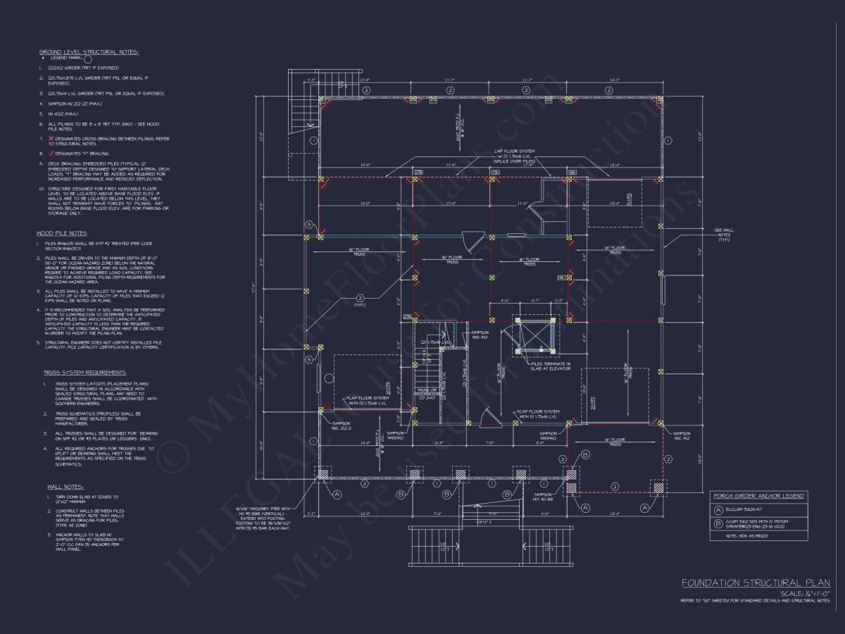 Modern Coastal house Plan with CAD-Designed Architectural Floors