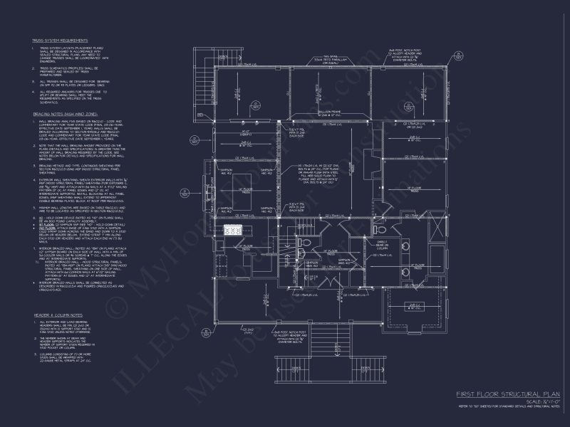 Modern Coastal house Plan with CAD-Designed Architectural Floors