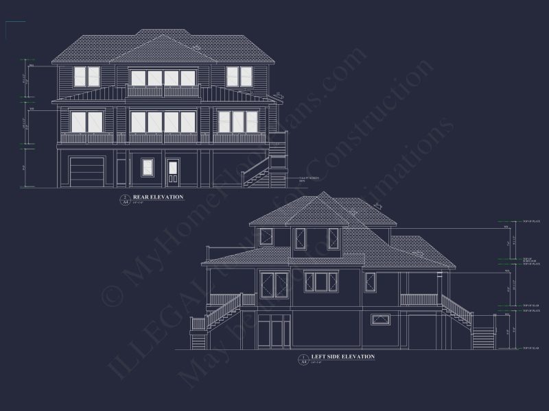 Modern Coastal house Plan with CAD-Designed Architectural Floors