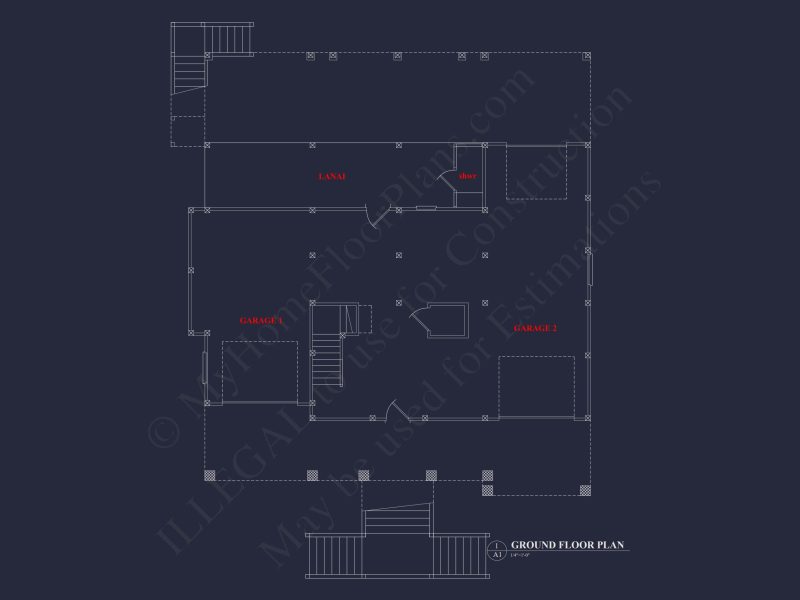 Modern Coastal house Plan with CAD-Designed Architectural Floors