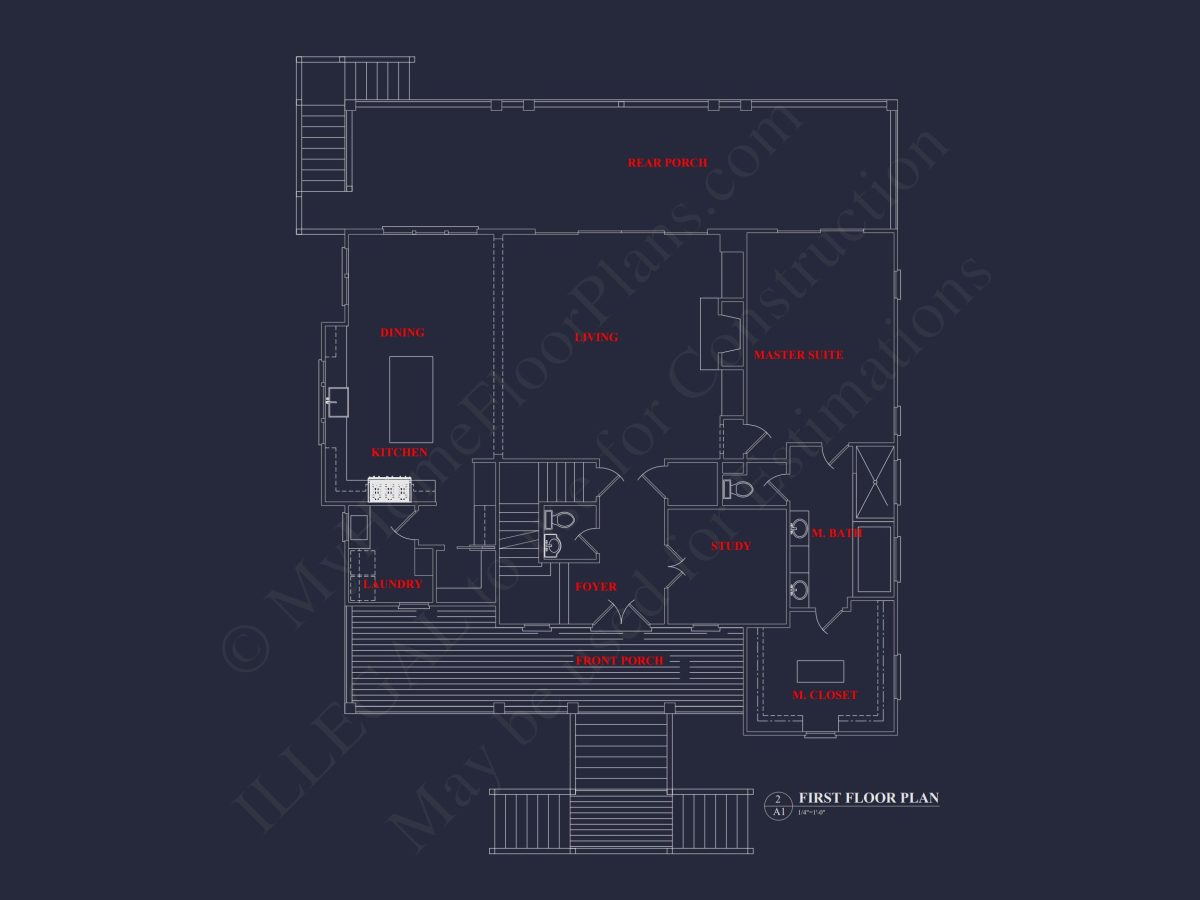 Modern Coastal house Plan with CAD-Designed Architectural Floors