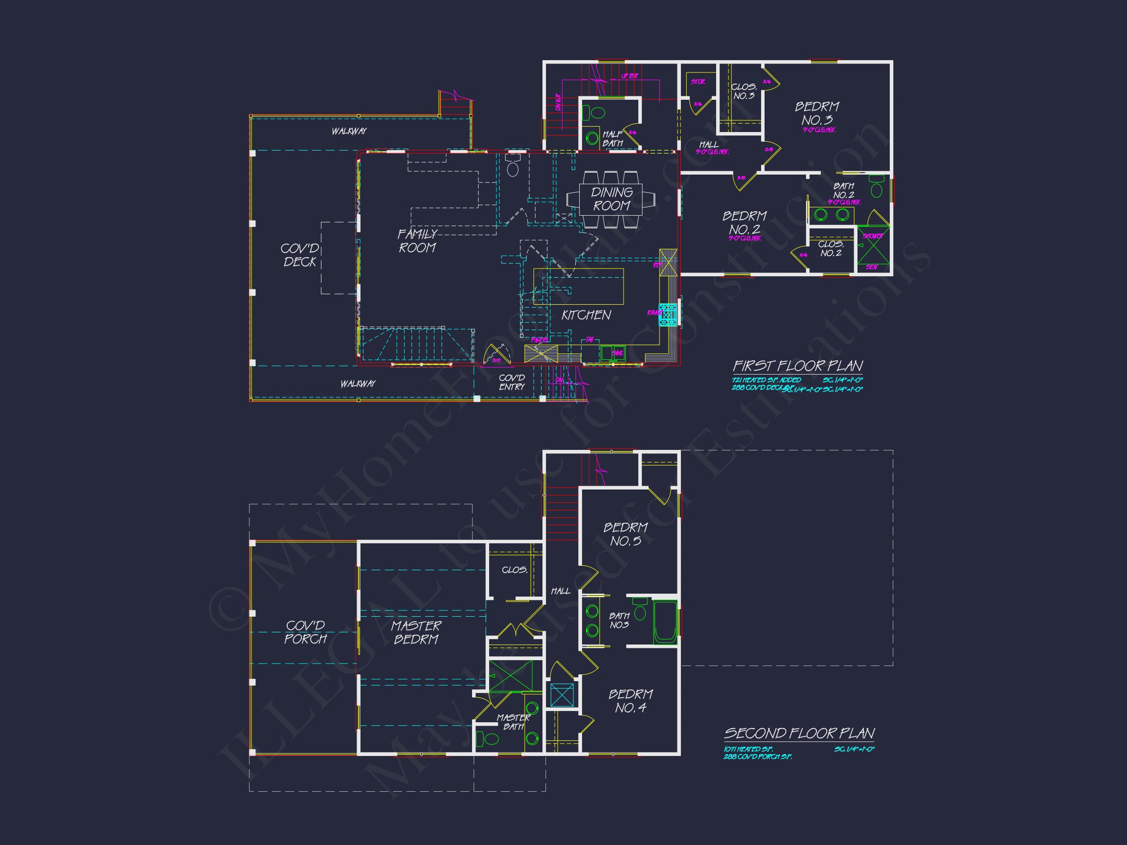 Modern Coastal Home Plan with CAD Designs and 3 Floors