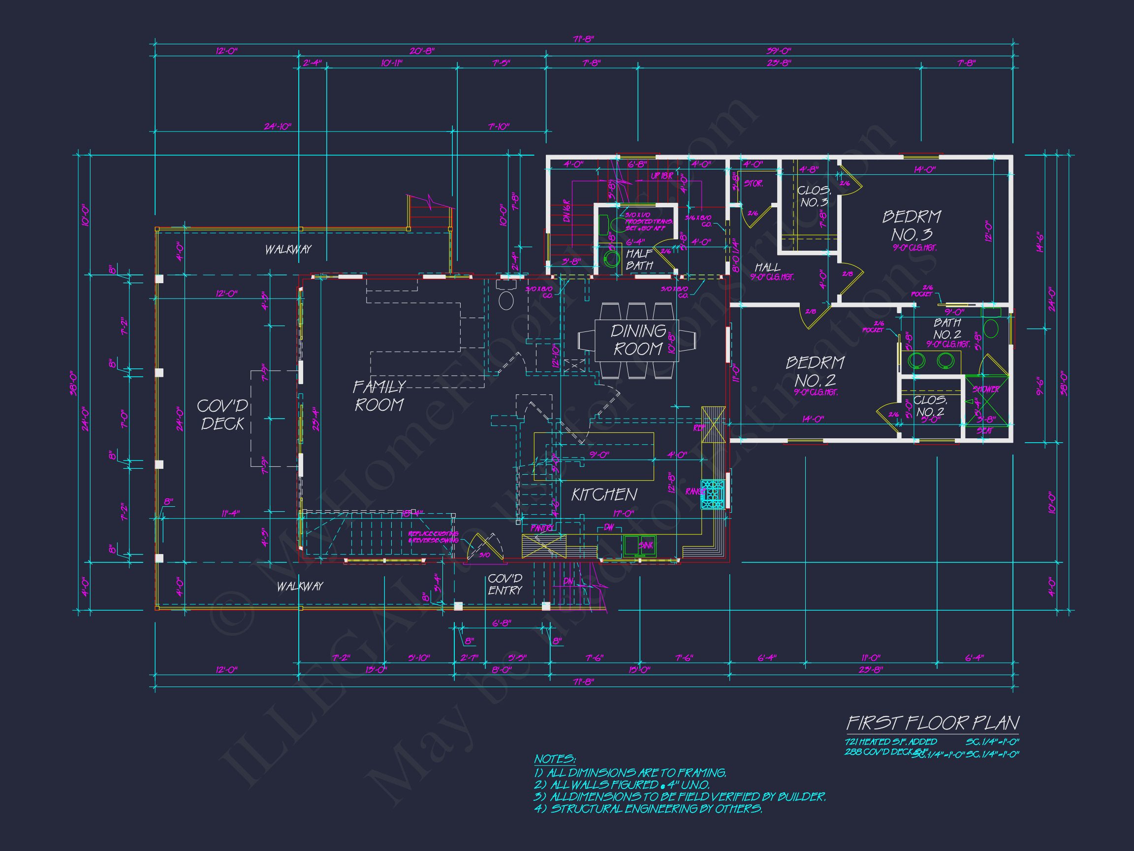 Modern Coastal Home Plan with CAD Designs and 3 Floors