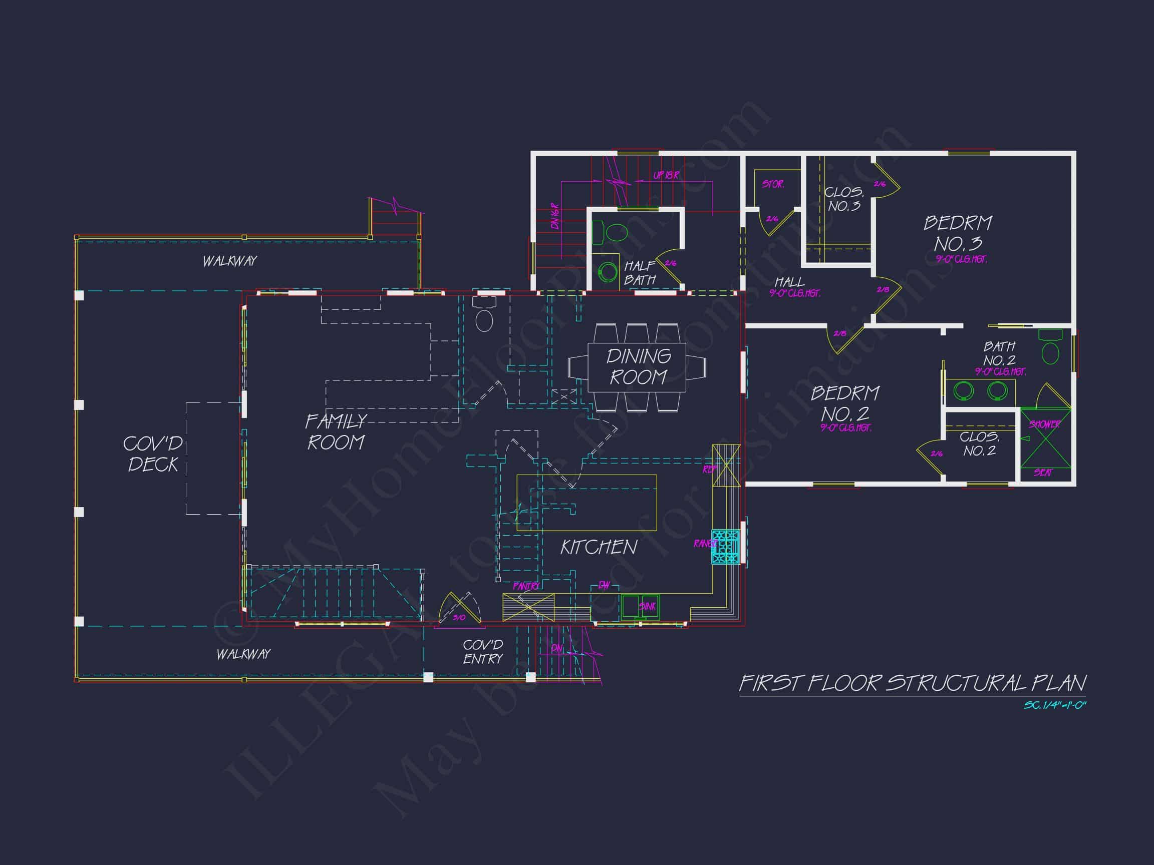 Modern Coastal Home Plan with CAD Designs and 3 Floors