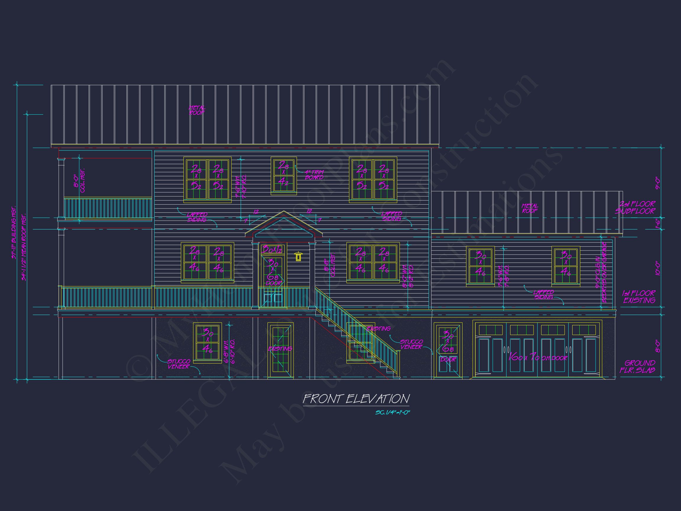 Modern Coastal Home Plan with CAD Designs and 3 Floors
