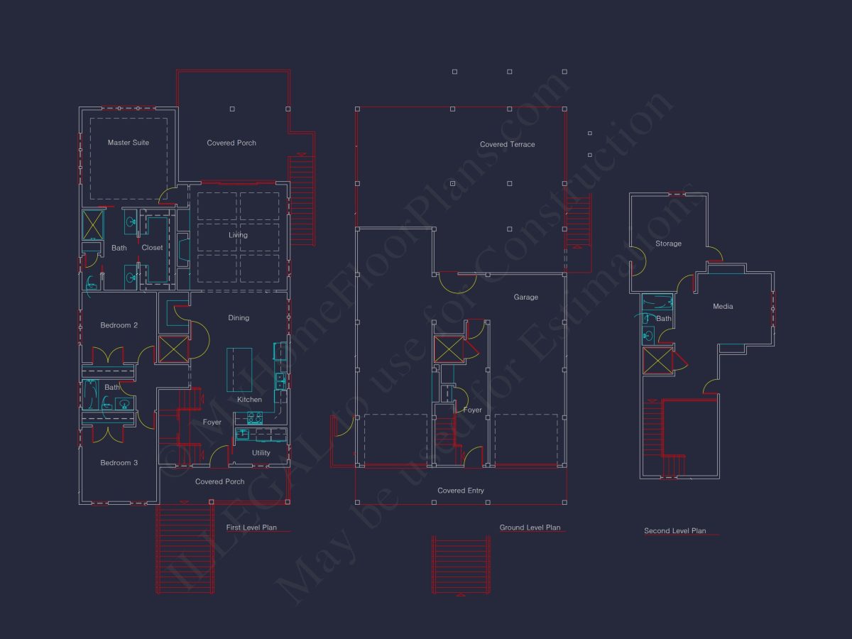 Modern Coastal house Plan with CAD Designs and Spacious Layout