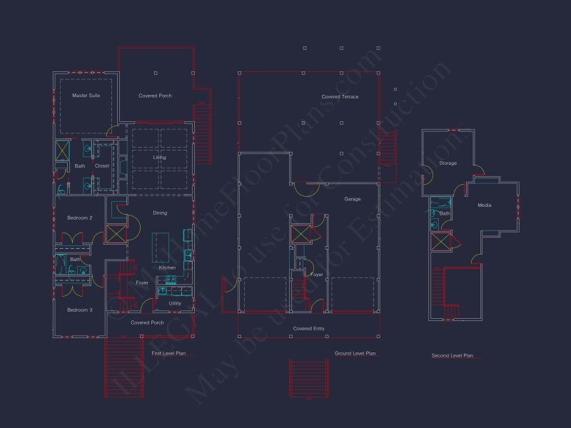 Modern Coastal house Plan with CAD Designs and Spacious Layout