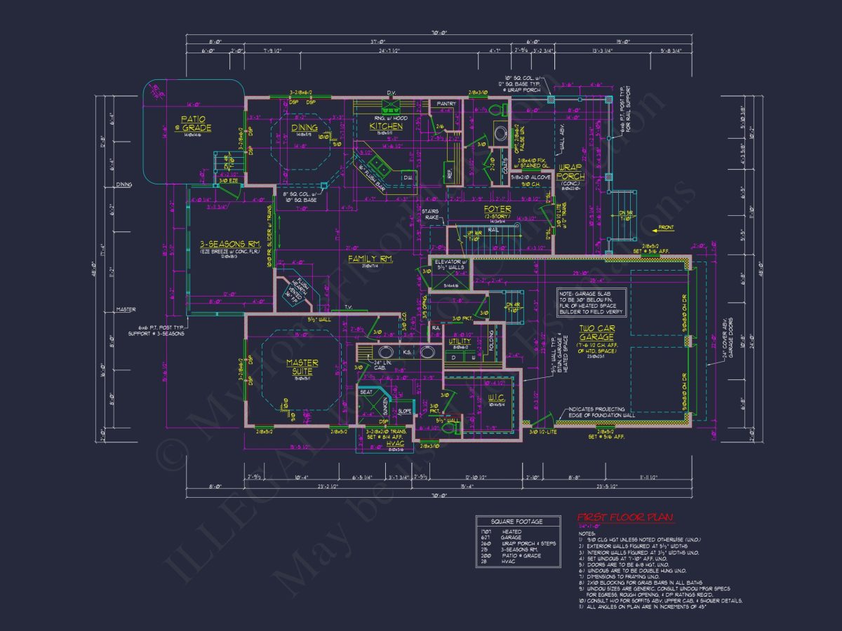Modern Coastal house Plan with Detailed Architectural Designs