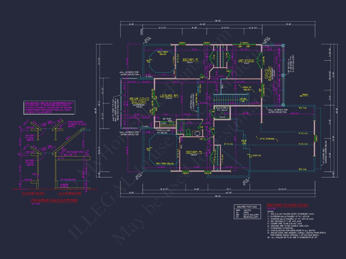 Modern Coastal house Plan with Detailed Architectural Designs