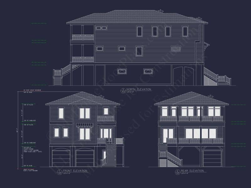 Modern Coastal house Plan with Spacious Design and Blueprint
