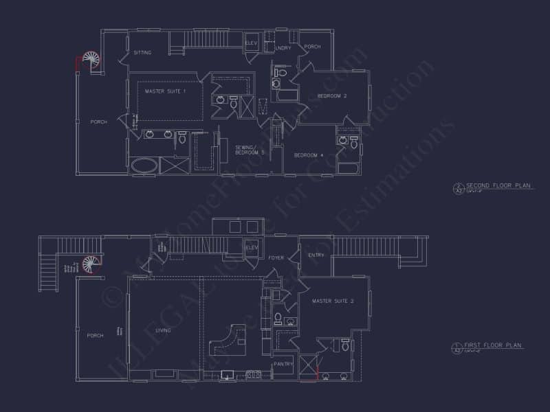 Modern Coastal house Plan with Spacious Design and Blueprint
