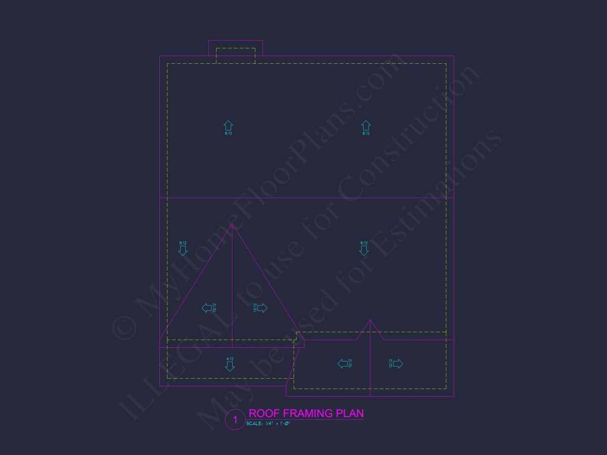 Modern Colonial Floor Plan With 4 Bedrooms & CAD Designs