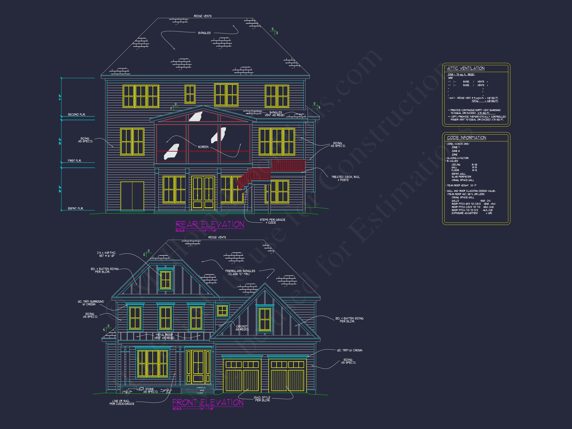 Modern Colonial Home Blueprint with 6 Beds & 7 Baths