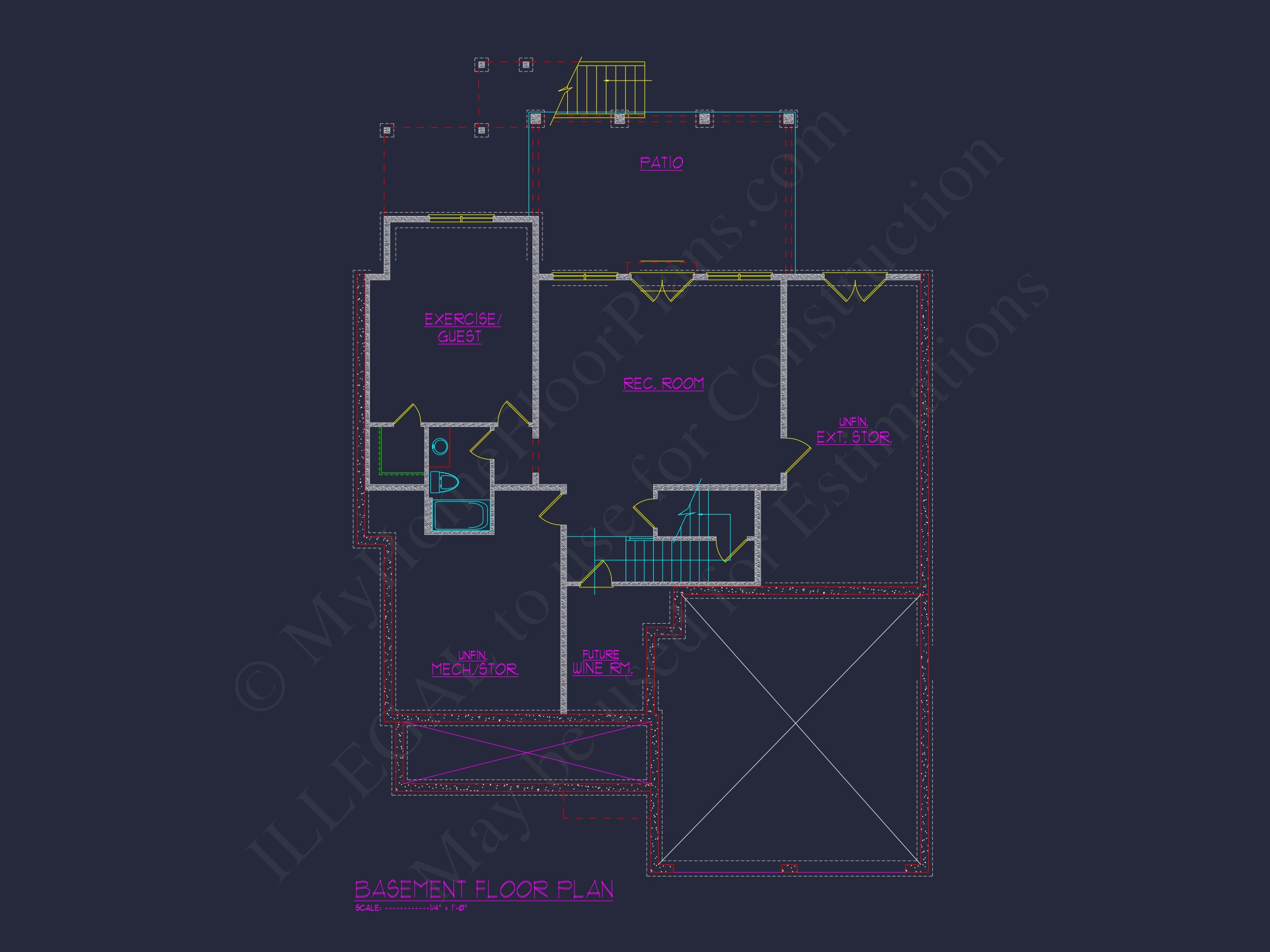 Modern Colonial Home Blueprint with 6 Beds & 7 Baths