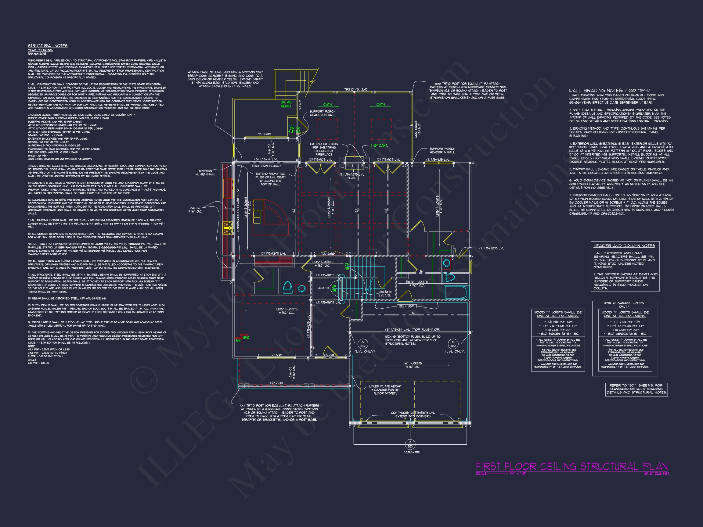 Modern Colonial Home Blueprint with 6 Beds & 7 Baths