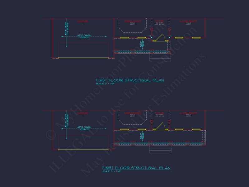 Modern Colonial house Plan with CAD Designs & Blueprints