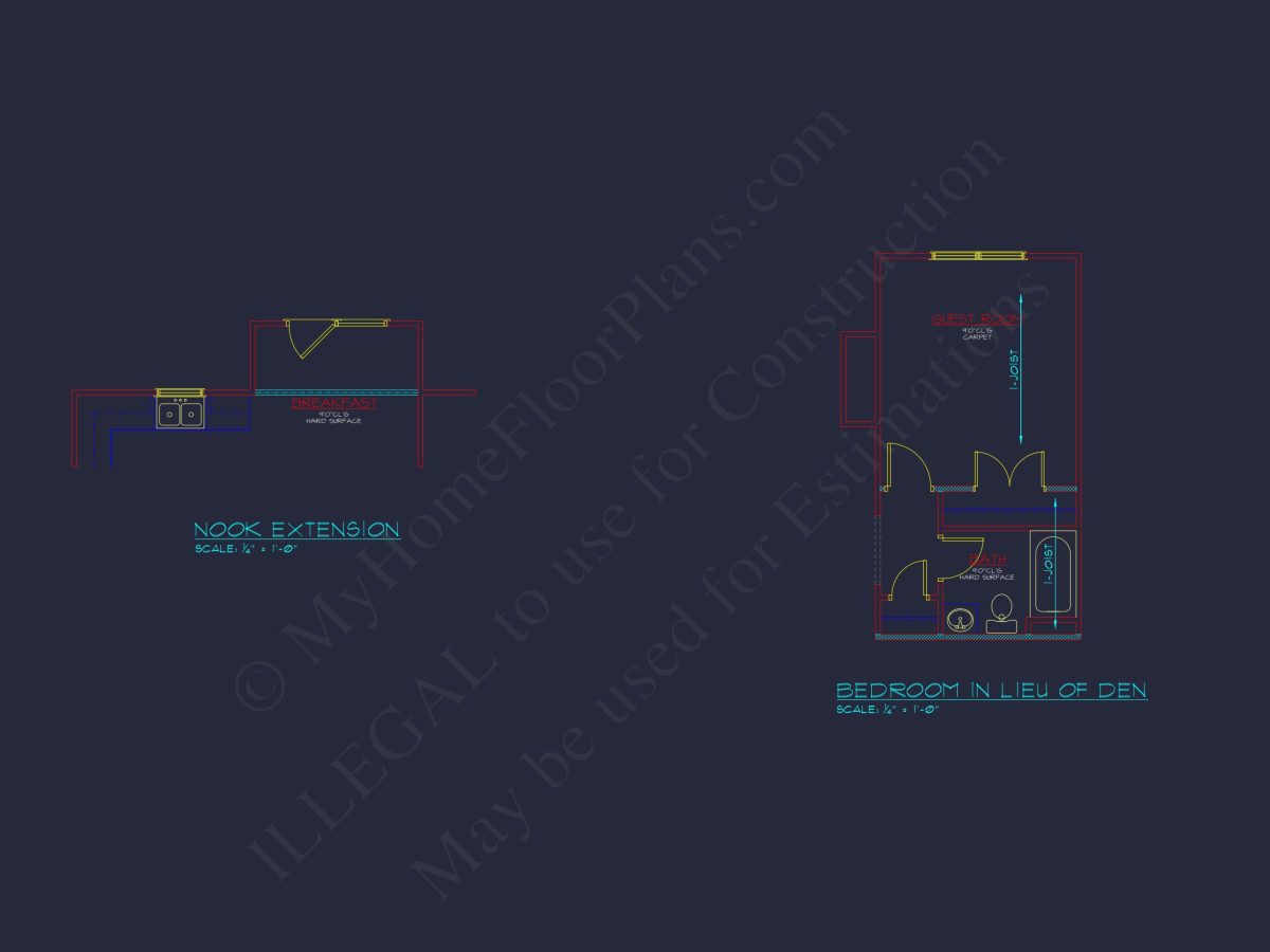 Modern Colonial house Plan with CAD Designs & Blueprints