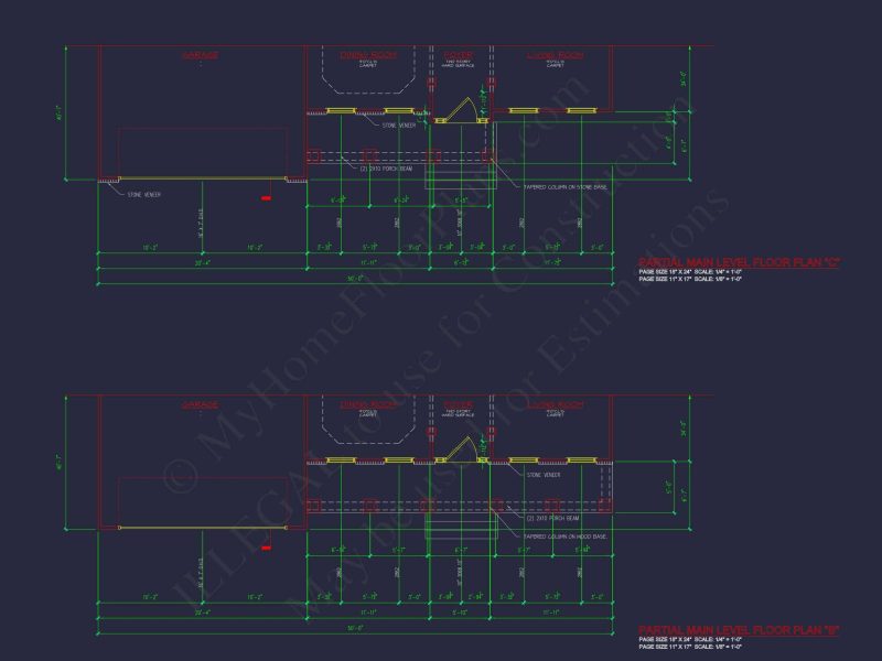 Modern Colonial house Plan with CAD Designs & Blueprints