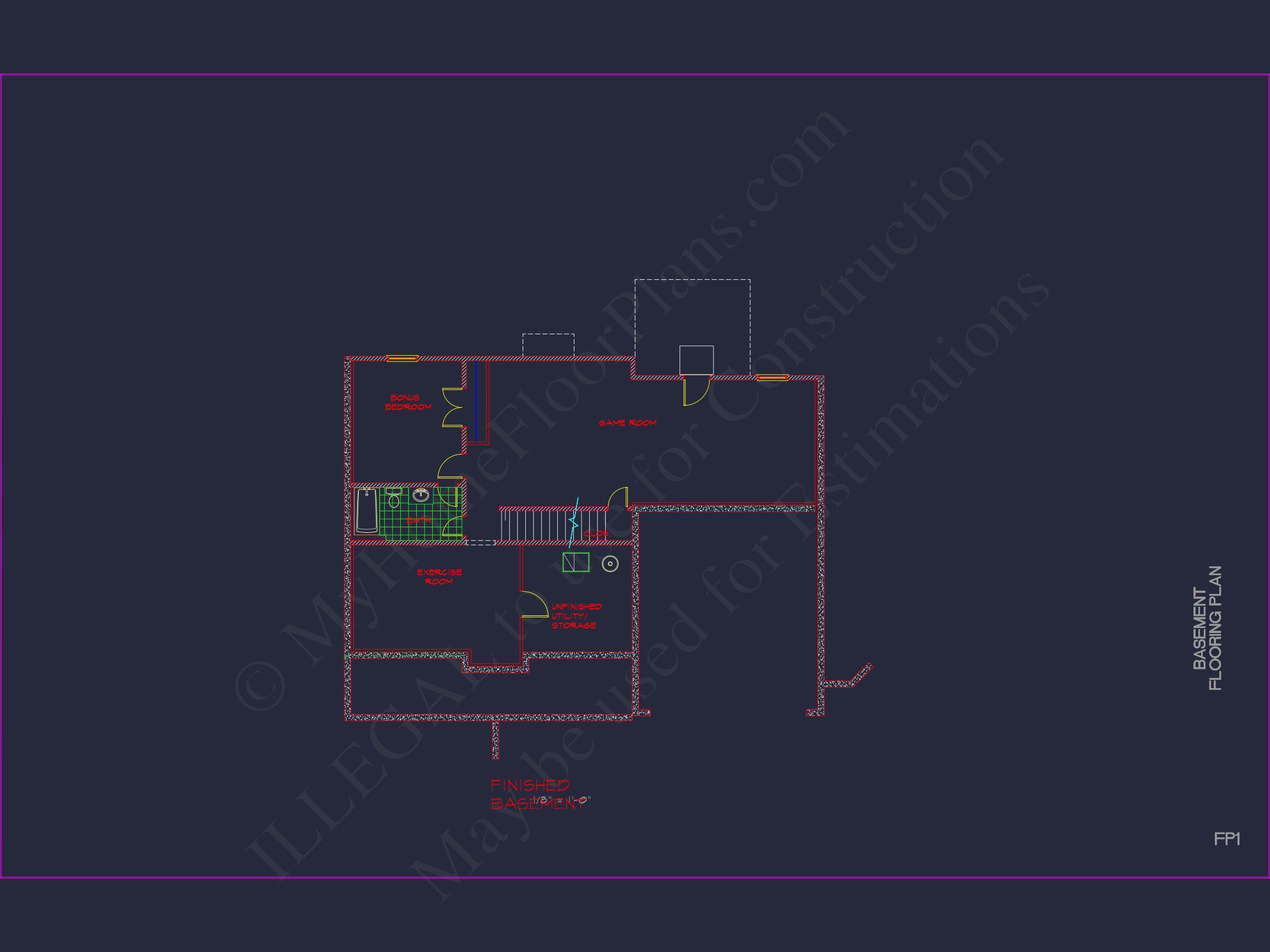 Modern Colonial house Plan with CAD Designs and Blueprints