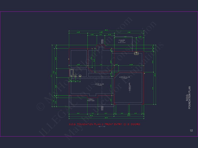 Modern Colonial house Plan with CAD Designs and Blueprints