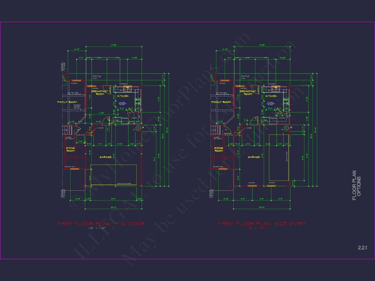 Modern Colonial house Plan with CAD Designs and Blueprints