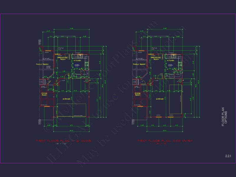 Modern Colonial house Plan with CAD Designs and Blueprints
