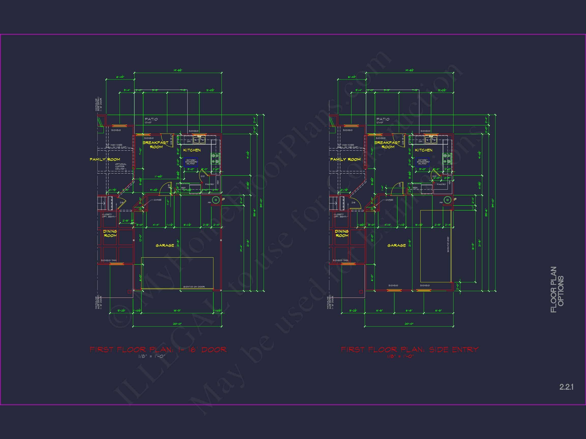 Modern Colonial house Plan with CAD Designs and Blueprints