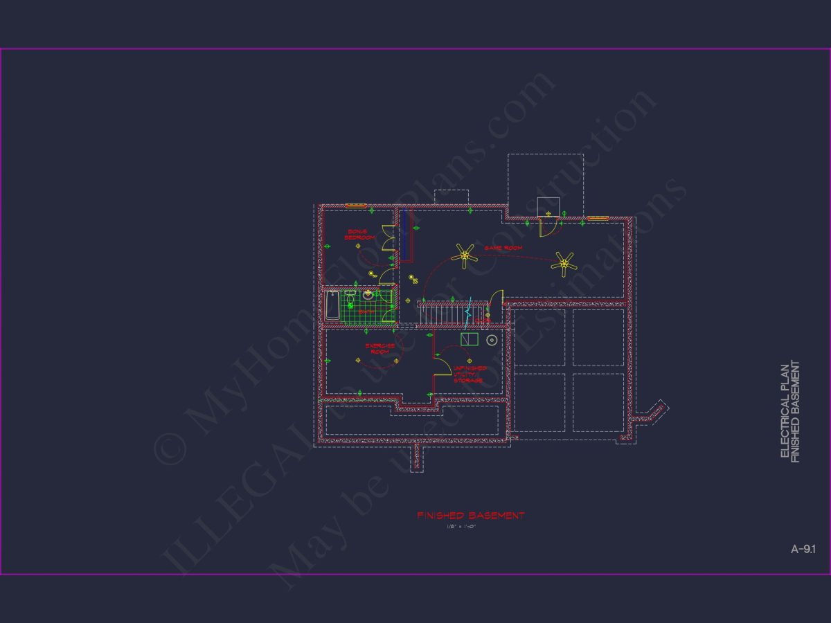 Modern Colonial house Plan with CAD Designs and Blueprints