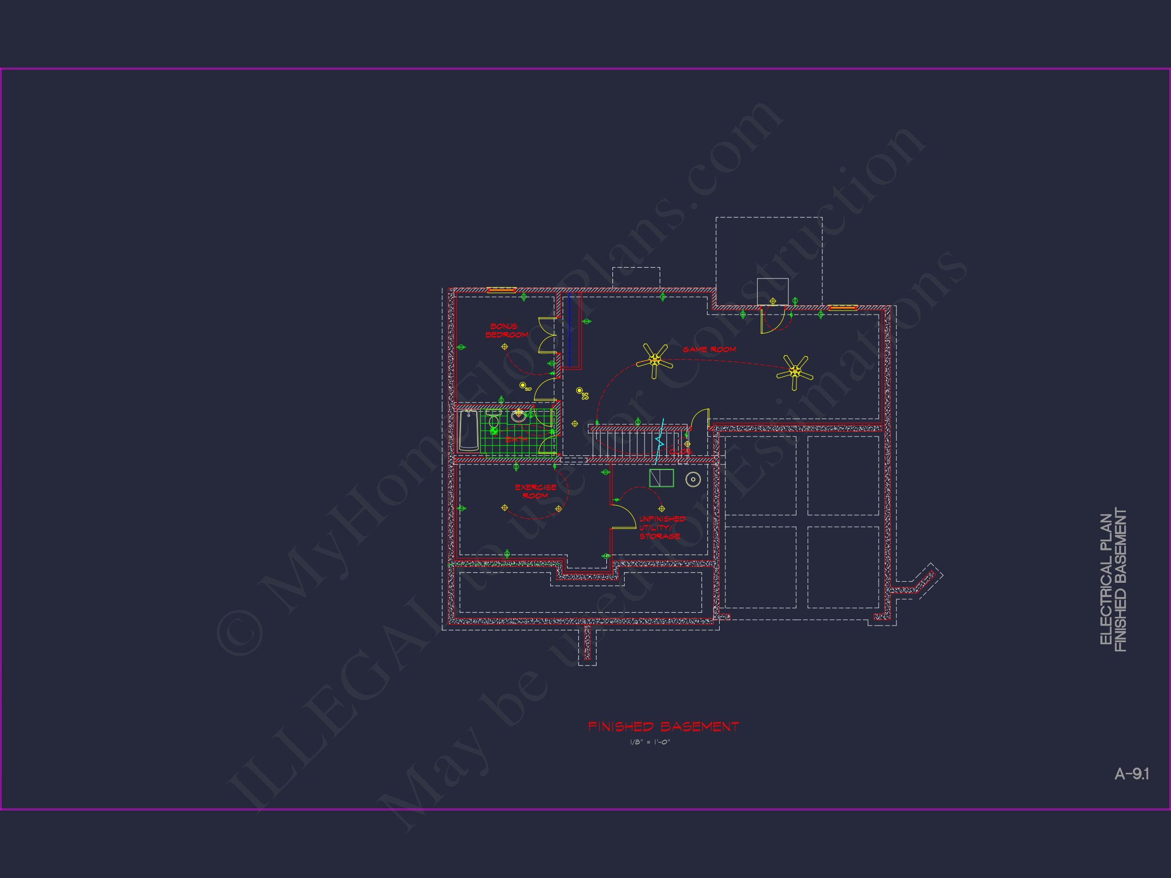 Modern Colonial house Plan with CAD Designs and Blueprints