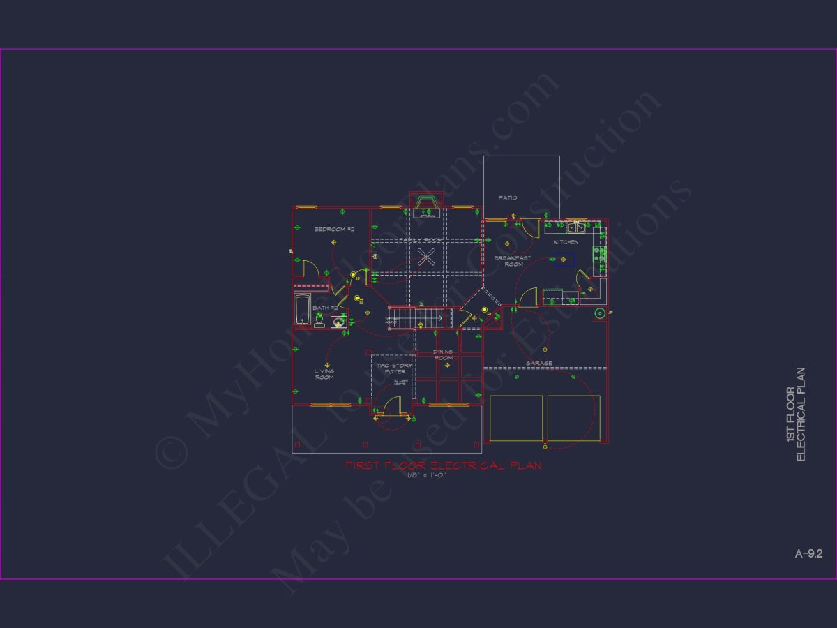 Modern Colonial house Plan with CAD Designs and Blueprints
