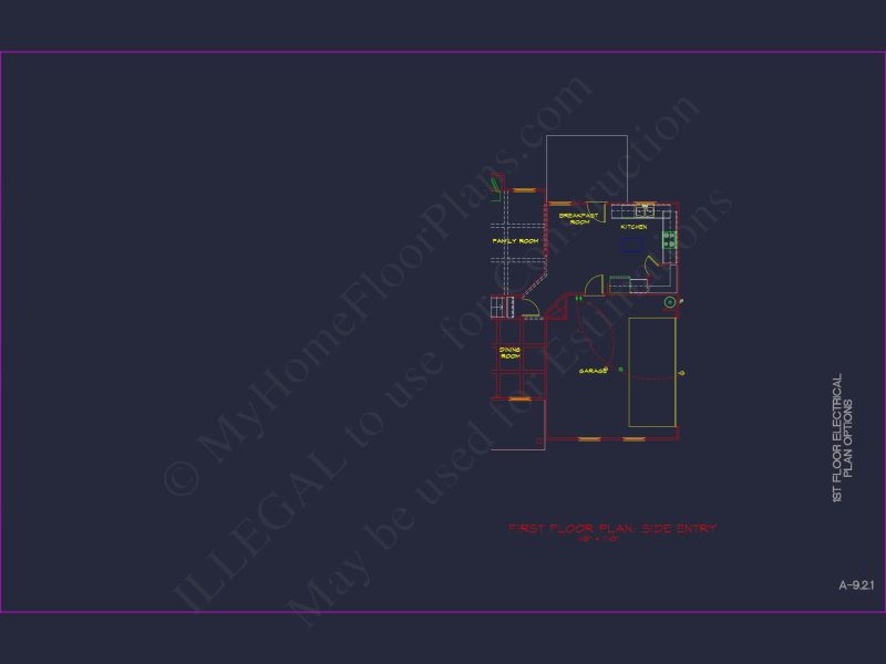 Modern Colonial house Plan with CAD Designs and Blueprints