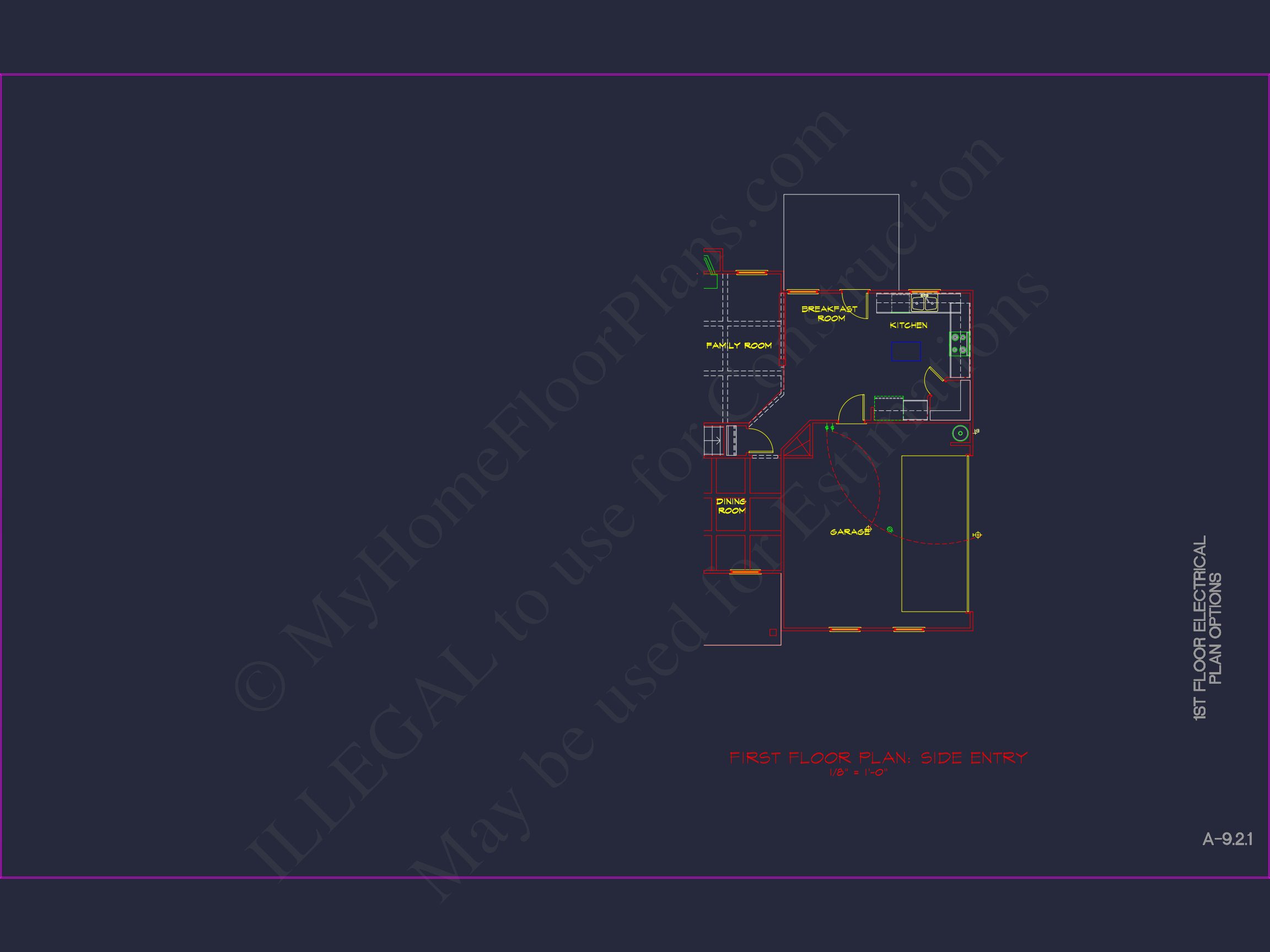 Modern Colonial house Plan with CAD Designs and Blueprints