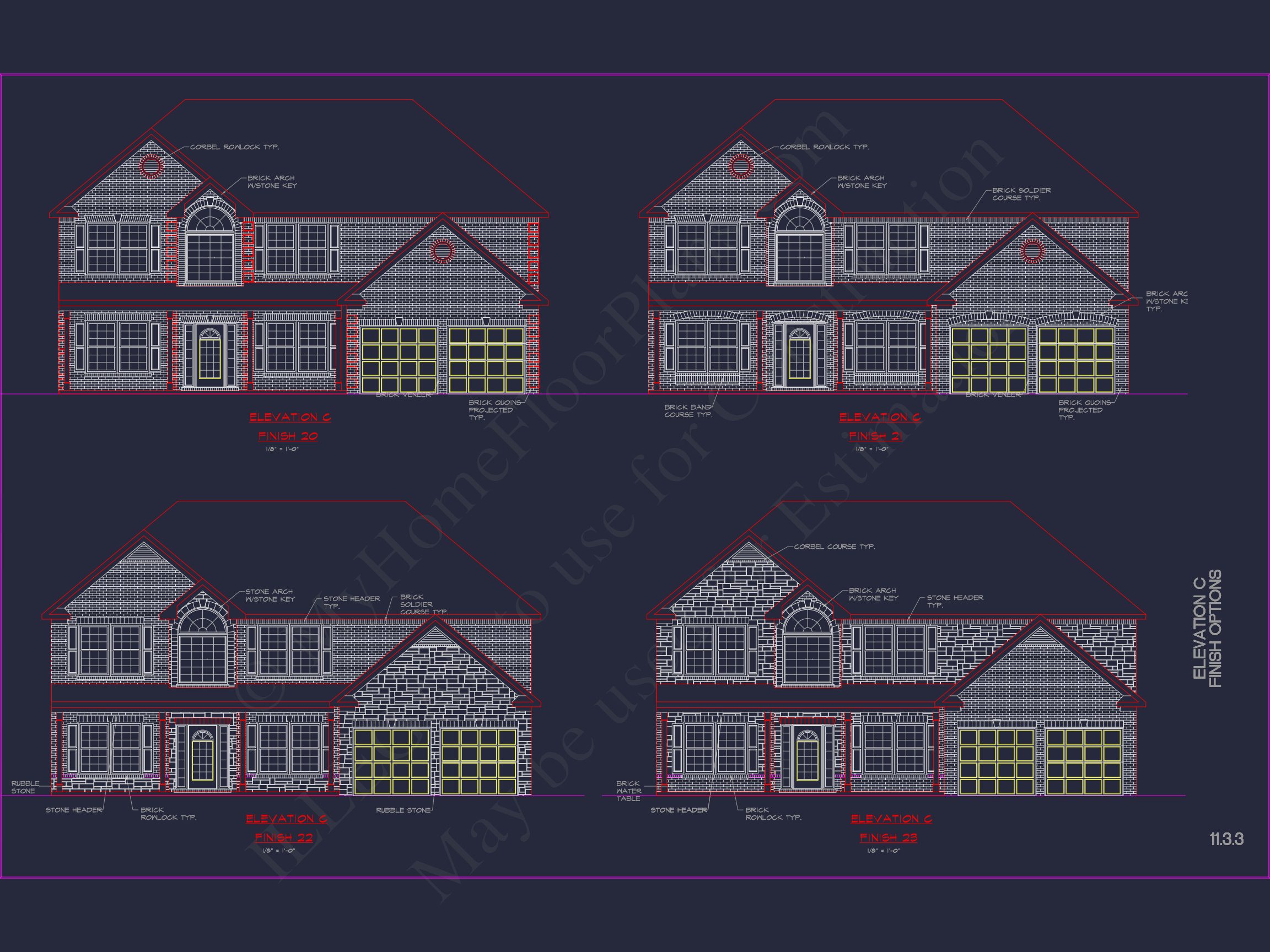 Modern Colonial house Plan with CAD Designs and Blueprints