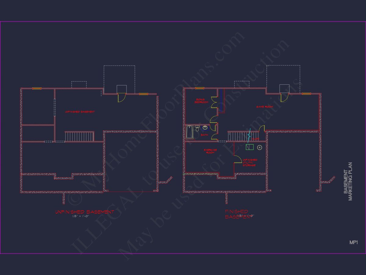 Modern Colonial house Plan with CAD Designs and Blueprints