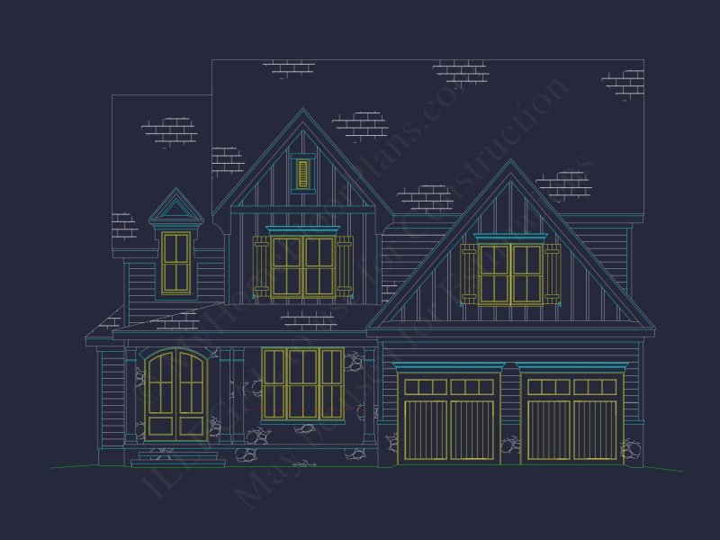 Modern Craftsman Floor Plan: Stunning house Design with CAD Blueprint