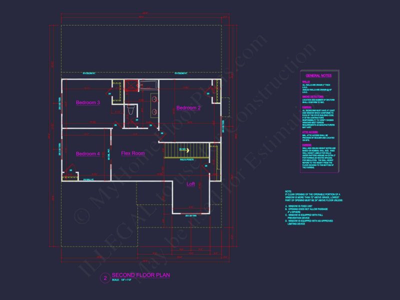 Modern Craftsman Floor Plan with 4 Bedrooms and Garage