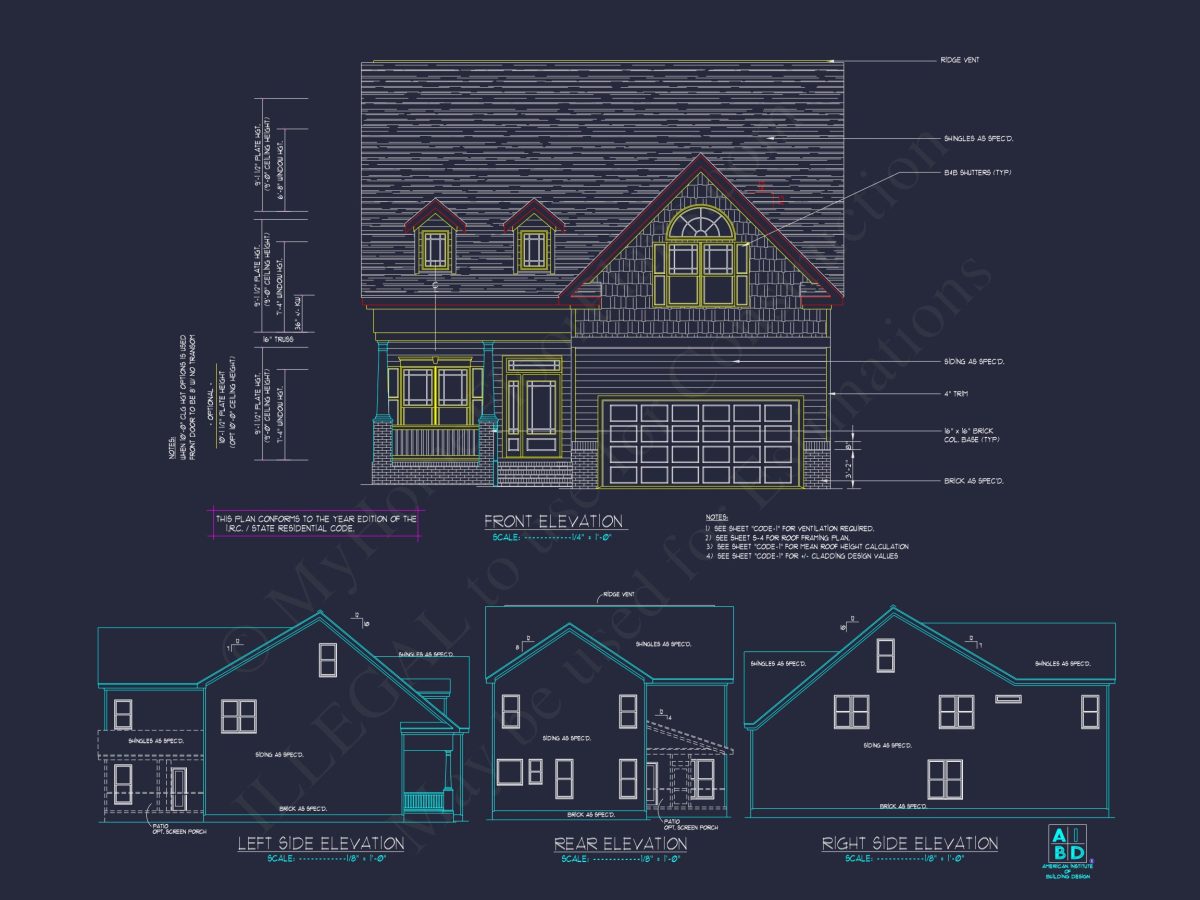 Modern Craftsman house Design - 5 Bed, 2-Car Garage Floor Plan