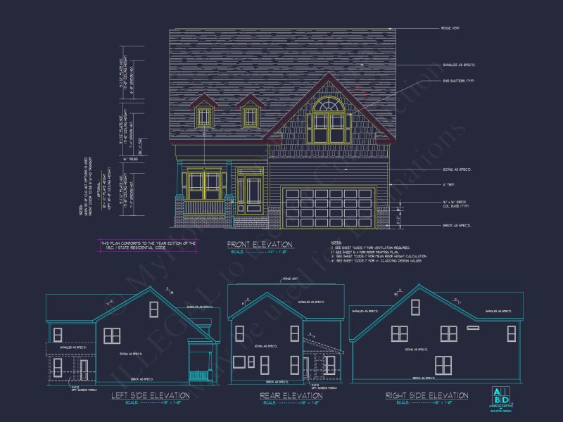 Modern Craftsman house Design - 5 Bed, 2-Car Garage Floor Plan