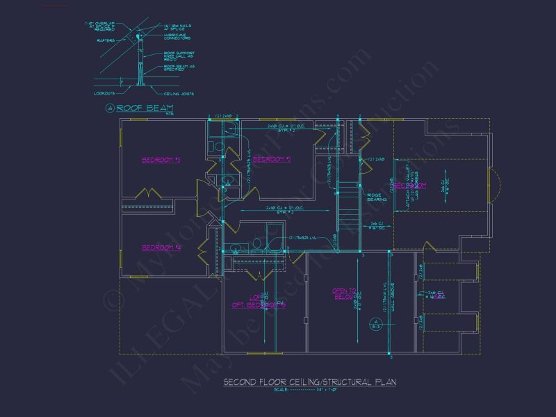 Modern Craftsman house Design - 5 Bed, 2-Car Garage Floor Plan