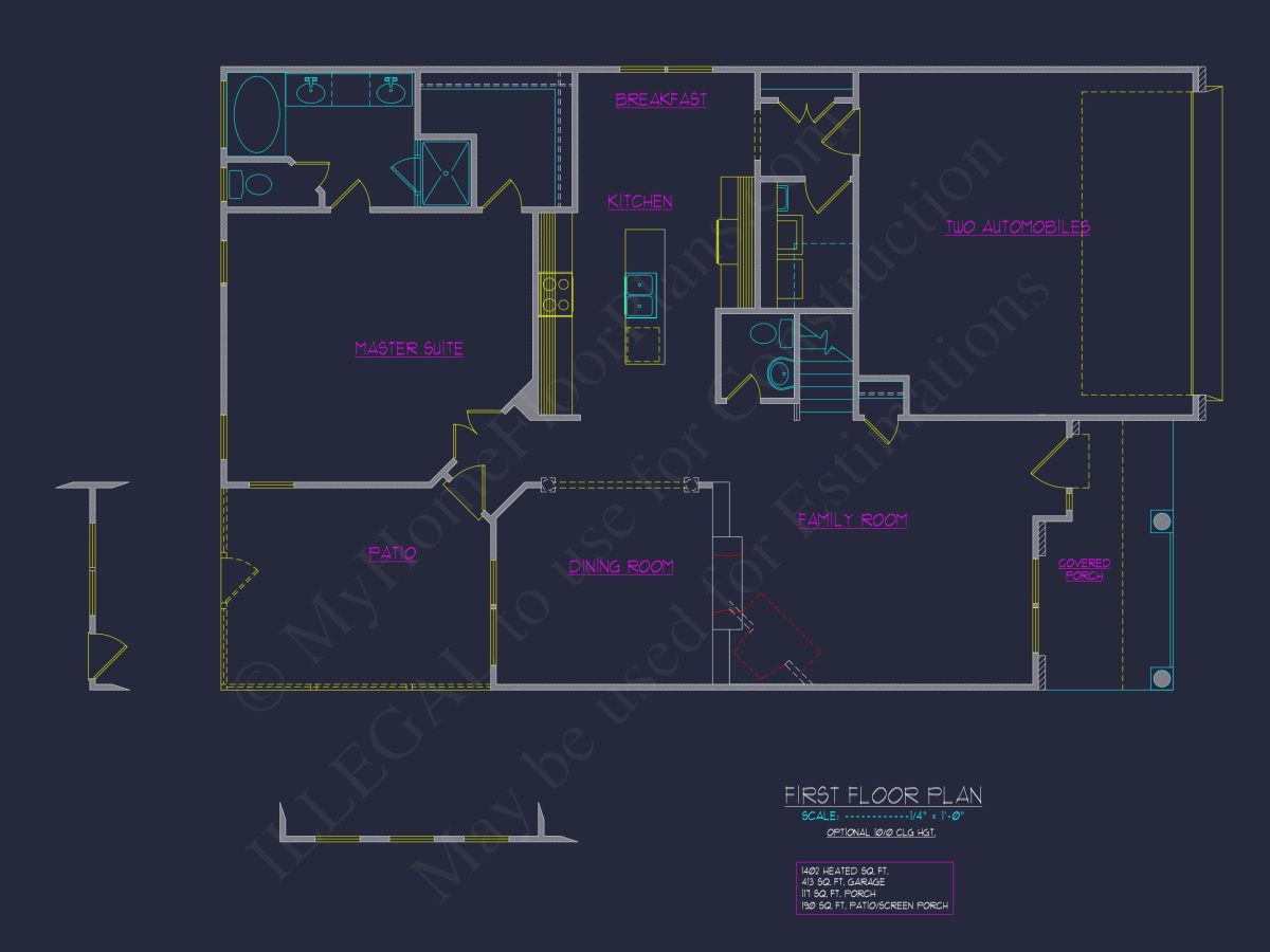 Modern Craftsman house Design - 5 Bed, 2-Car Garage Floor Plan
