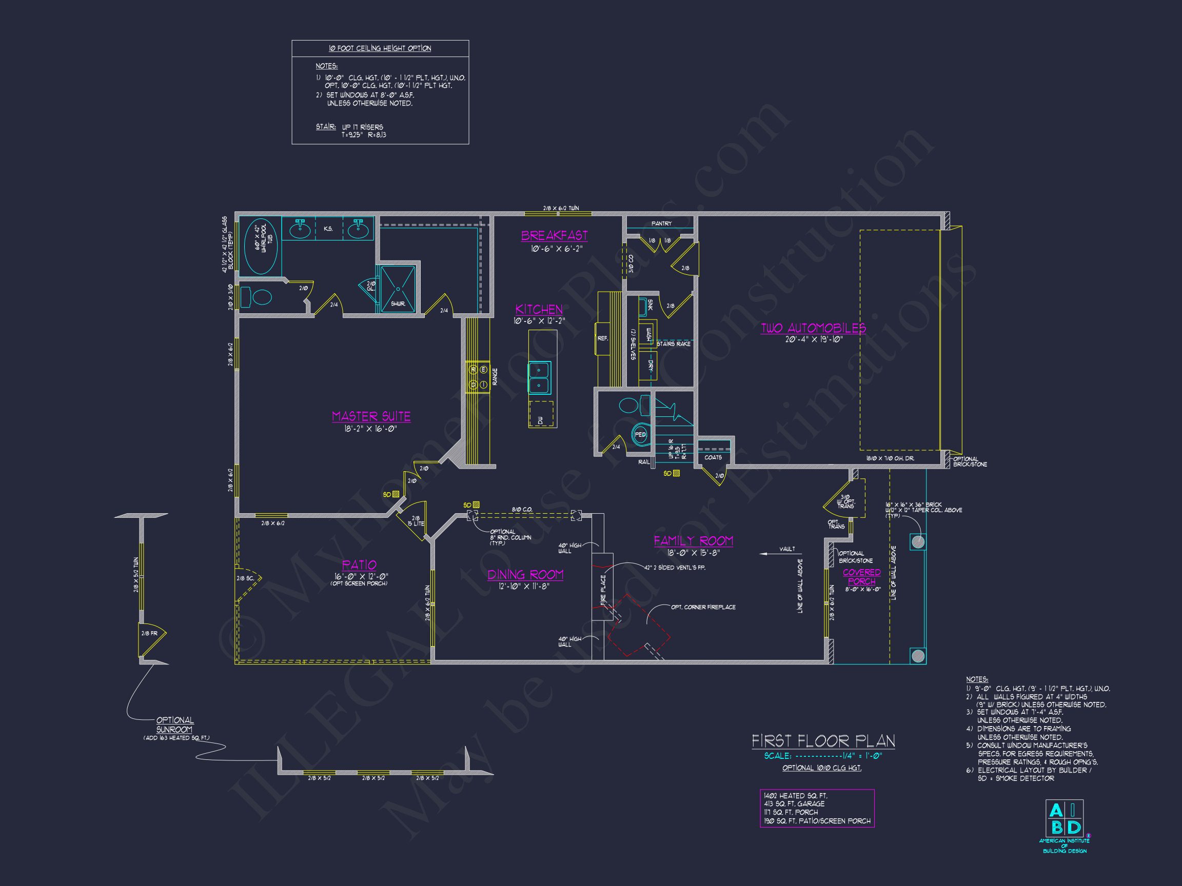 Modern Craftsman house Design - 5 Bed,2-Car Garage Floor Plan