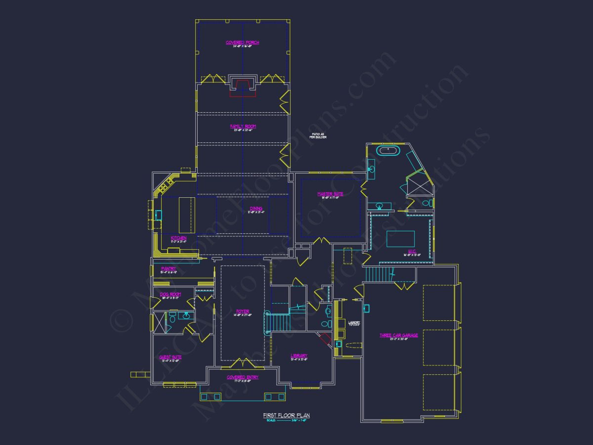 Modern Craftsman house Design with Detailed Floor Plans & CAD
