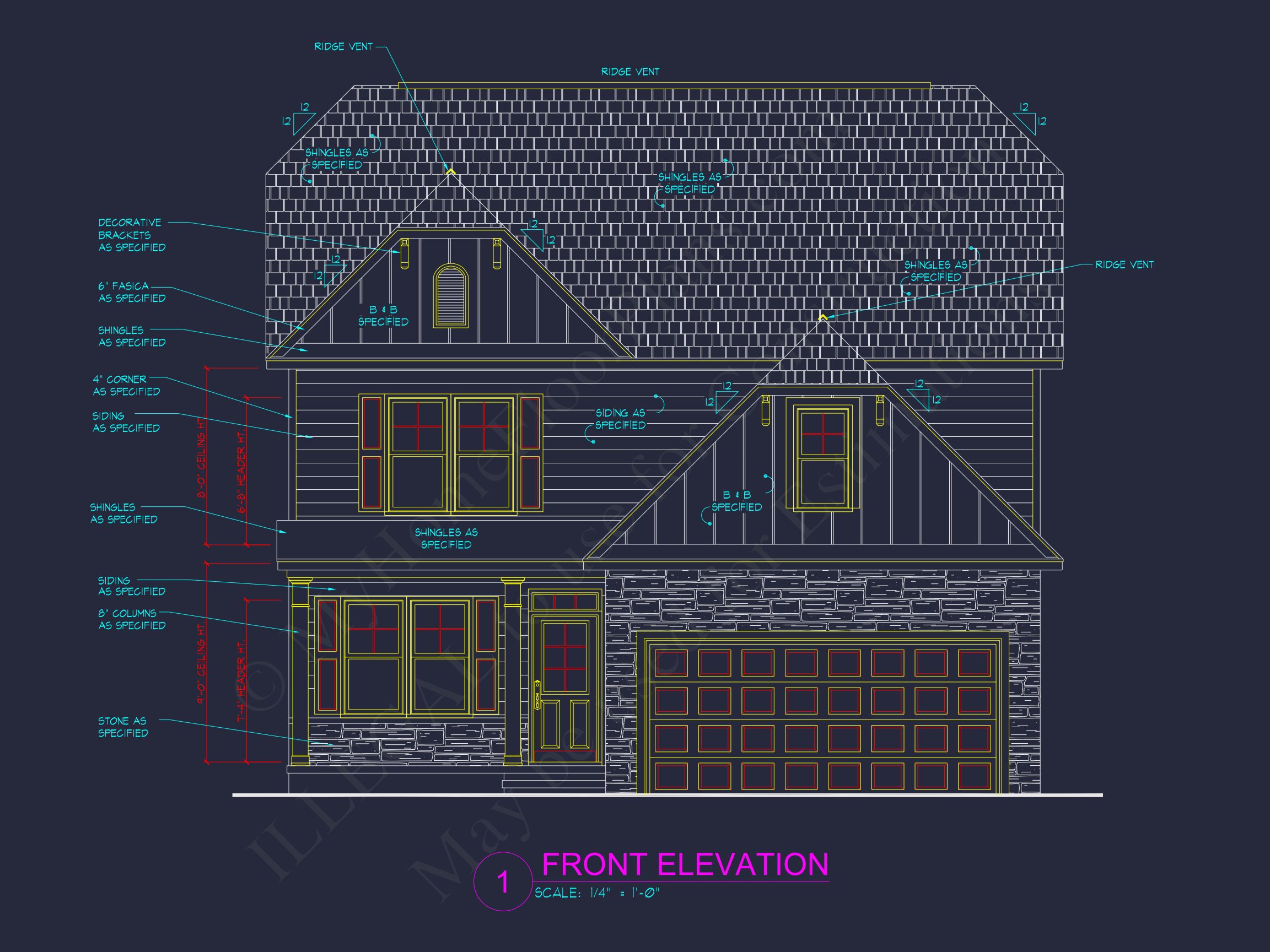 Modern Craftsman house Floor Plan: 4 Bedrooms,2.5 Baths