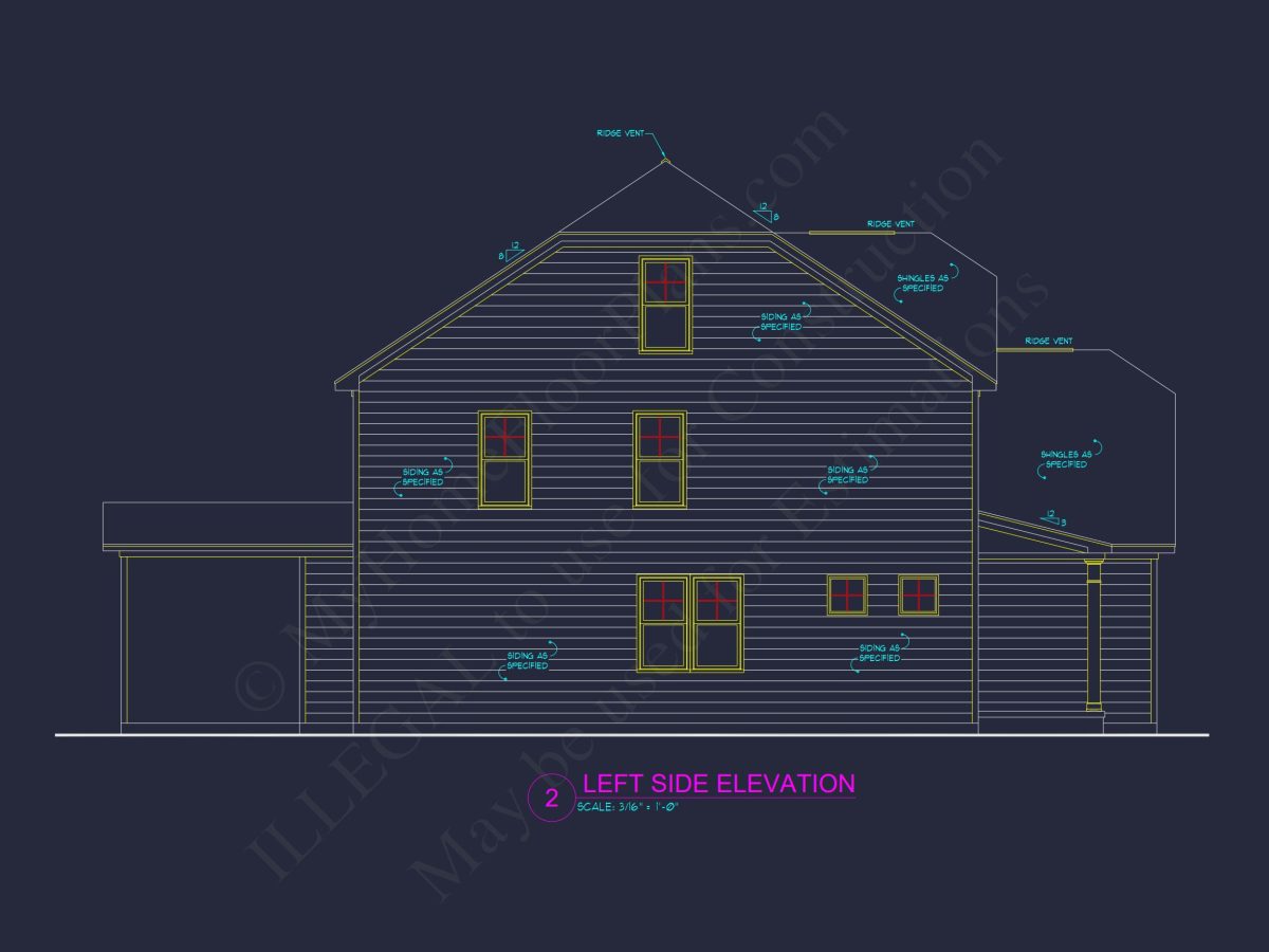 Modern Craftsman house Floor Plan: 4 Bedrooms, 2.5 Baths