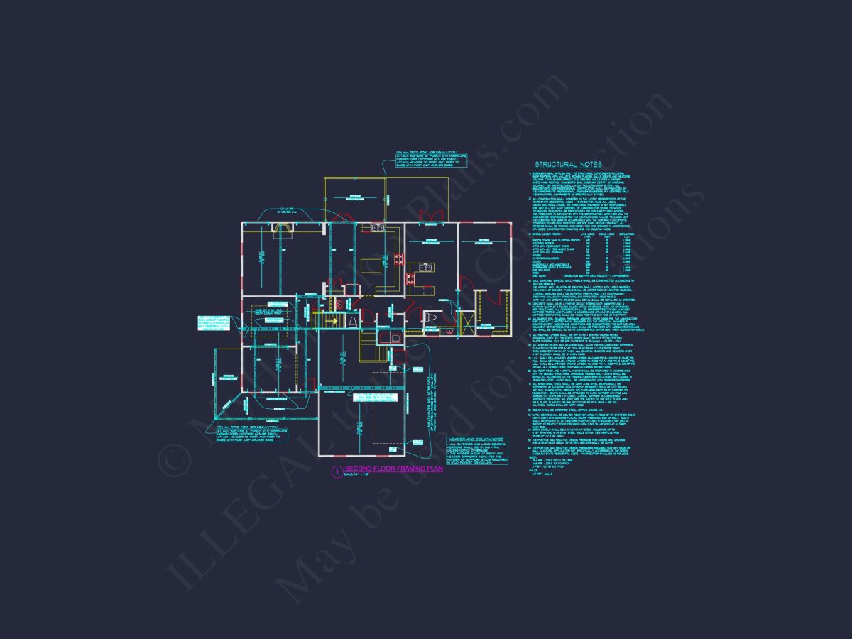 Modern Craftsman house Floor Plan: Detailed CAD & Blueprint Designs