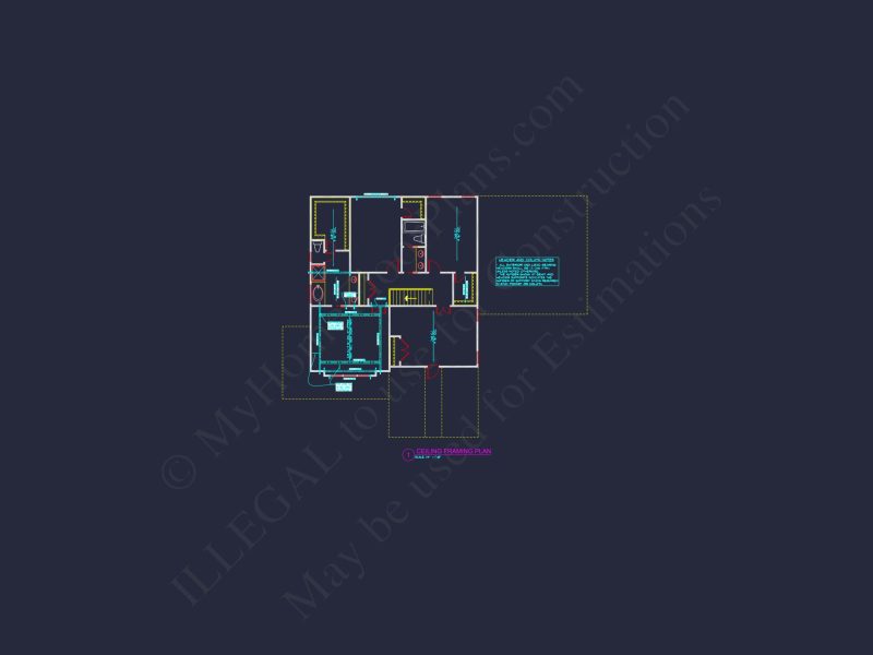 Modern Craftsman house Floor Plan: Detailed CAD & Blueprint Designs