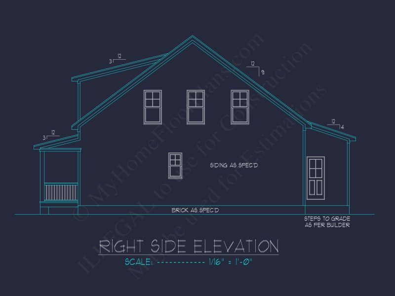 Modern Craftsman house Floor Plan with 2-Story Architecture Designs
