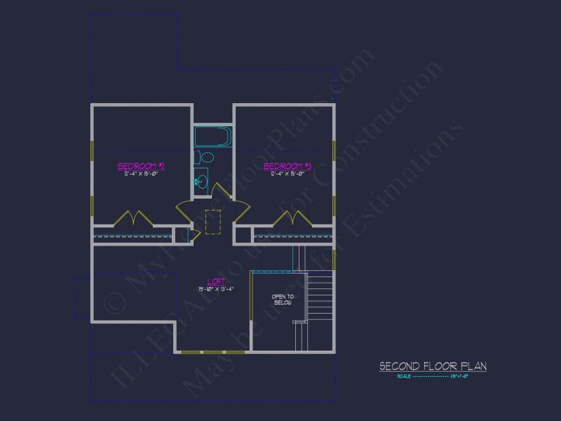 Modern Craftsman house Floor Plan with 2-Story Architecture Designs