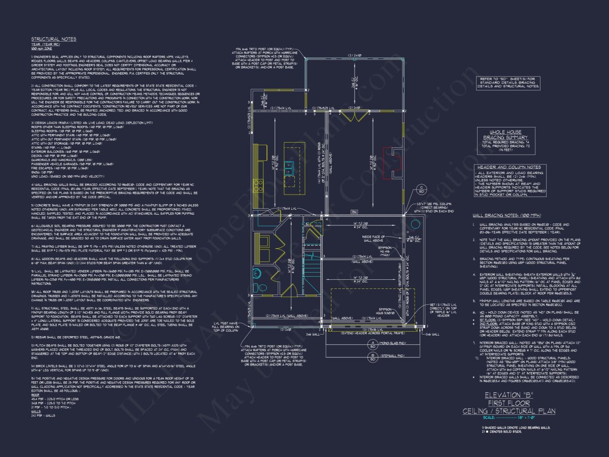Modern Craftsman house Floor Plan with 2-Story Design and CAD