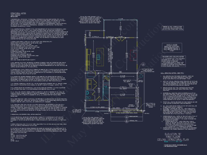 Modern Craftsman house Floor Plan with 2-Story Design and CAD